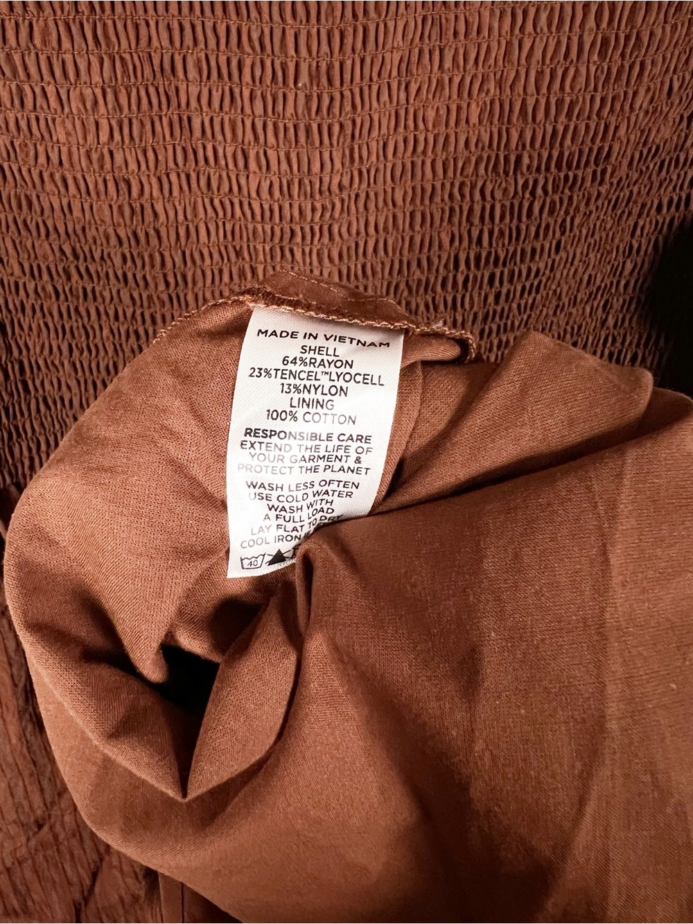 NWT Hill House Cosima Nap Dress Chocolate Tonal Seersucker Smocked Size XL - Picture 6 of 9